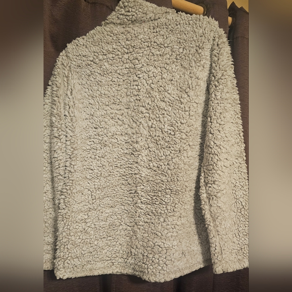 ENTRO COZY GRAY SHERPA PULLOVER SIZE LARGE - Picture 2 of 10